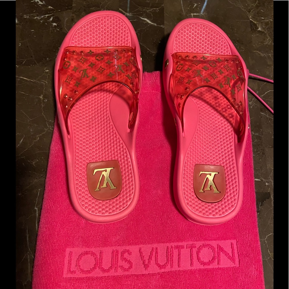 Rare Auth Louis Vuitton Spa Mules Pink sz 40